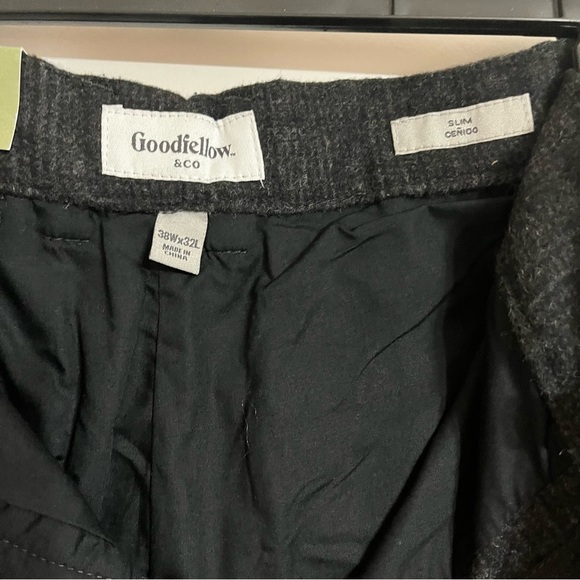 NWT Men’s Goodfellow & Co Black And Gray Patterned Slim Fit Trouser Size 38 X 32 - Picture 7 of 7